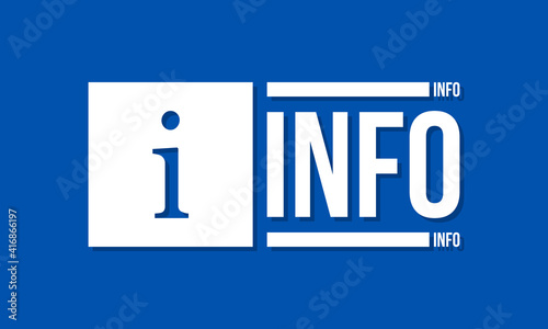 info stamp with information sign on blue background