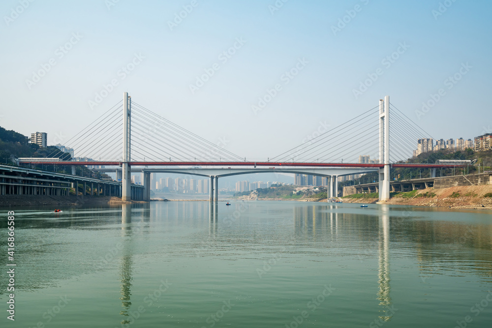 Bridges over the Yangtze River and Chongqing City Scenery in China