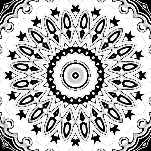 Black and white sketchy illustrated mandala pattern texture Ideal for Ornament for decorating a greeting card, decor, decorations, overlay, layer, web Meditation element etc.