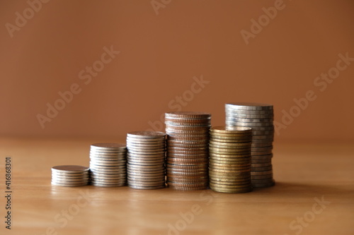 concept marketing finance business background and coins