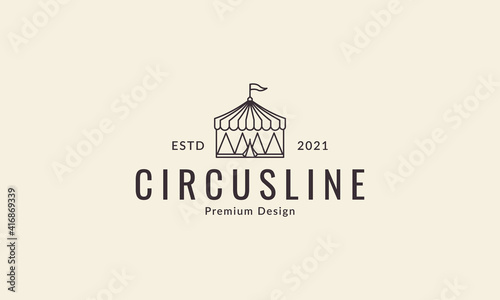 circus tent lines logo design vector icon symbol graphic illustration photo