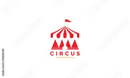 circus tent red abstract logo design vector icon symbol graphic illustration