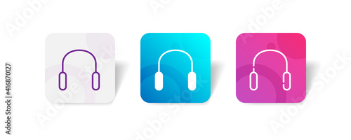 headphone music pixel perfect icon set bundle in line  solid  glyph  3d gradient style