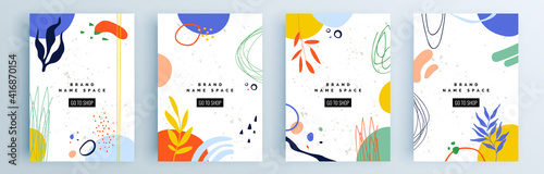 Modern abstract covers set, minimal covers design. Colorful geometric background, vector illustration.
