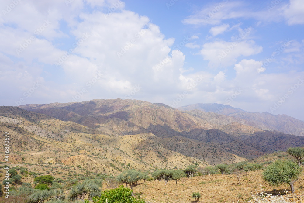 エチオピアの山岳地帯