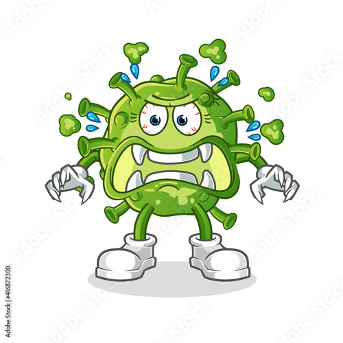 virus monster vector. cartoon character