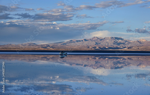 Infinite reflections on the salt flats of the Salar de Uyuni  Bolivia