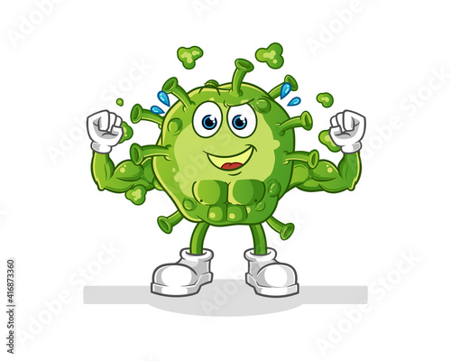 virus muscular cartoon. cartoon mascot vector