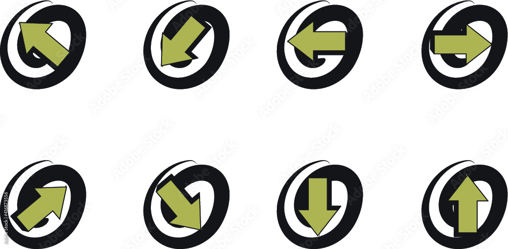 Vector Arrow key Series: Up, Down, Left, Right