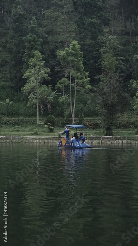 boat on the lake, canoe on lake