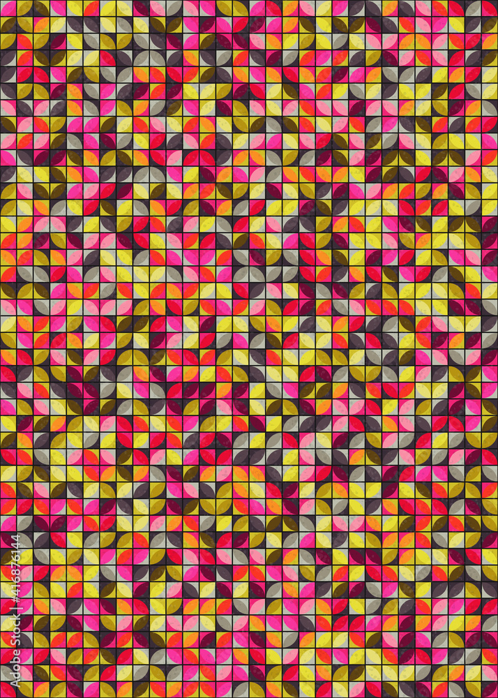 Fototapeta premium Abstract Geometric Pattern generative computational art illustration