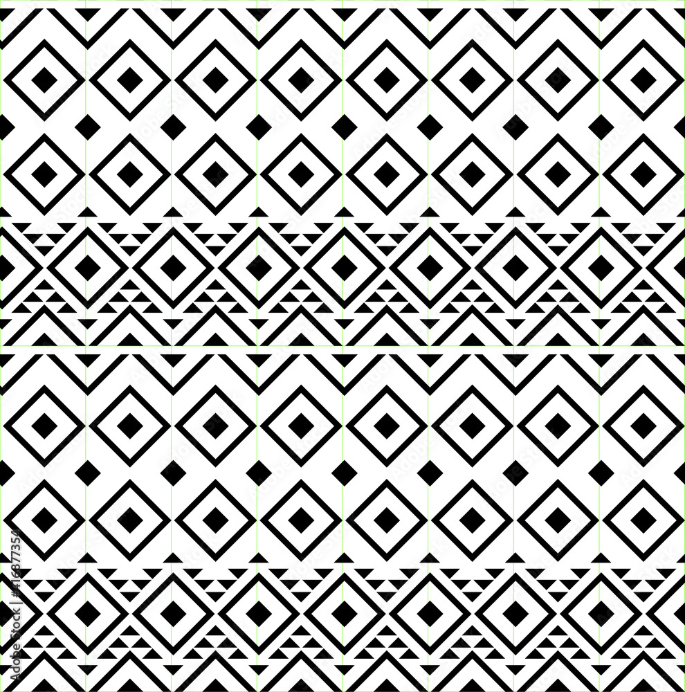 Seamless abstract geometrical pattern with white background.