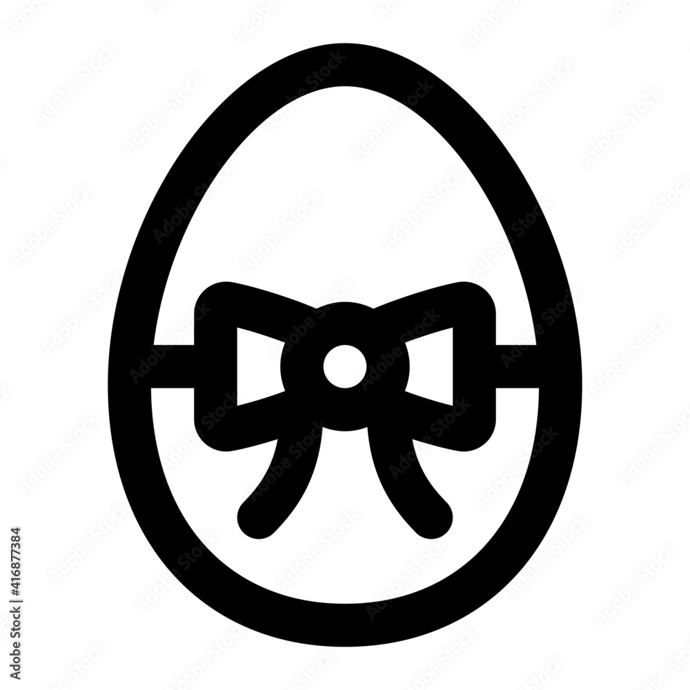 Fototapeta premium egg and ribbon outline icon vector