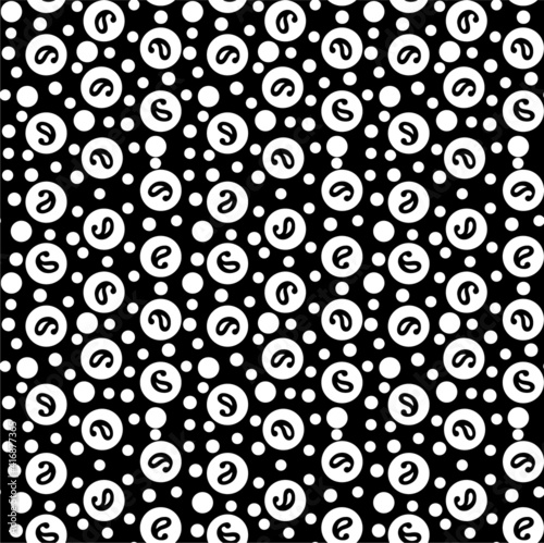 Seamless geometrical paisley pattern with white background.