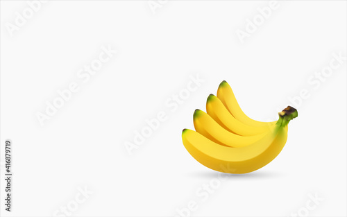 Bunch of banana on white background