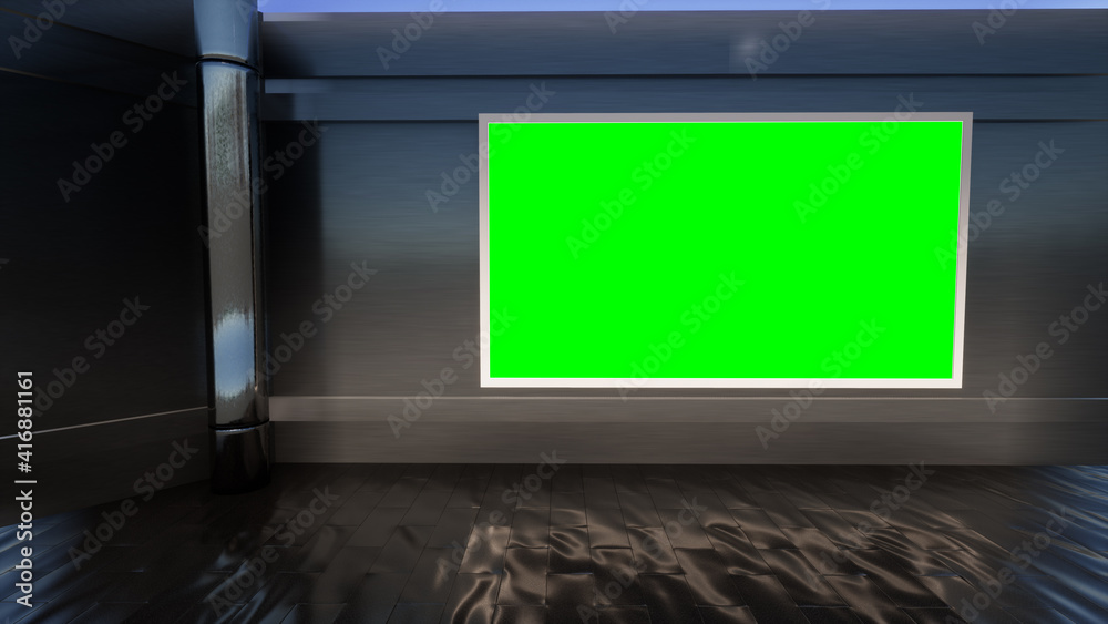 News Studio, Backdrop For TV Shows .TV On Wall.3D Virtual News Studio Background, 3d illustration News Studio, Backdrop For TV Shows .TV On Wall.3D Virtual News Studio Background, 3d illustration