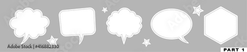 Set of speech bubbles.set of empty speech bubbles.Empty blank vector speech bubbles.Set of speak bubble text.chatting box, message box outline Balloon modern style of thinking sign symbol.  trendy Set
