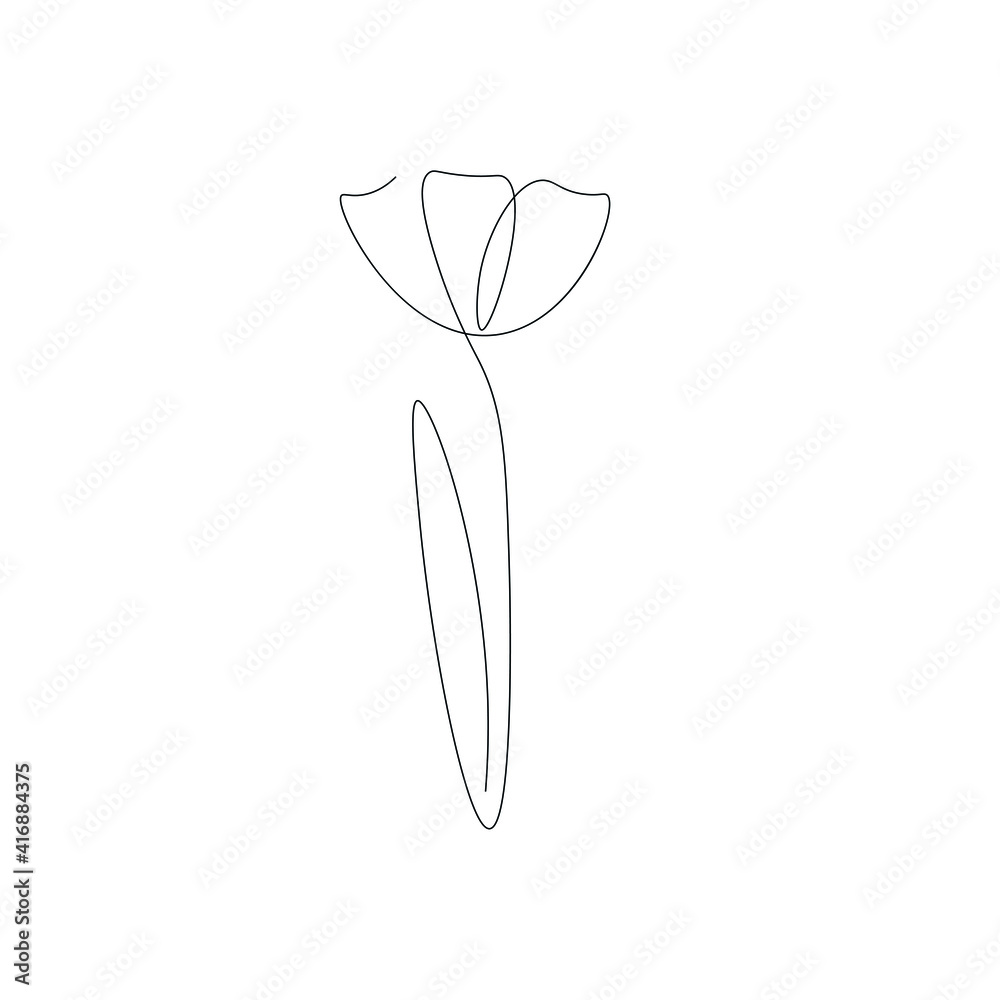 Flower drawing on white background, vector illustration Flower drawing on white background, vector illustration