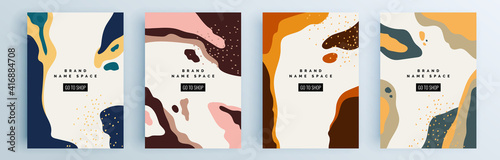 Modern abstract covers set, minimal covers design. Colorful geometric background, vector illustration.