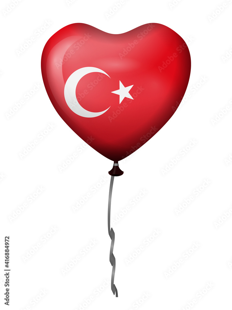Heart balloon Turkey flag