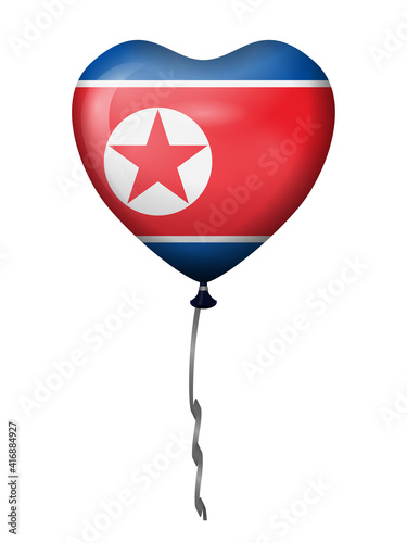 Heart balloon North Korea flag Free Download Heart balloon North Korea flag - GFXLoad