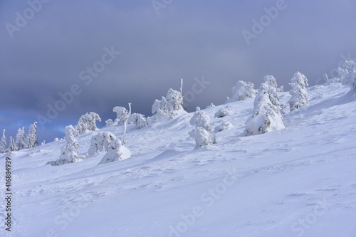 Karkonosze, zima, śnieg, warunki na szlakach, Sudety