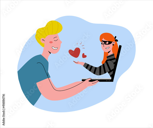 Internet dating scam.The woman is a thief, a cheater.