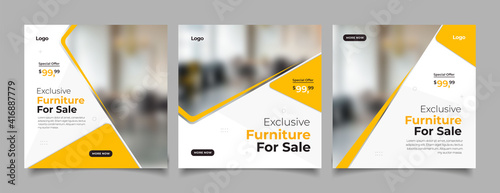 Furniture social media post templates 