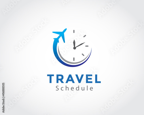 time travel schedule logo symbol design illustration inspiration