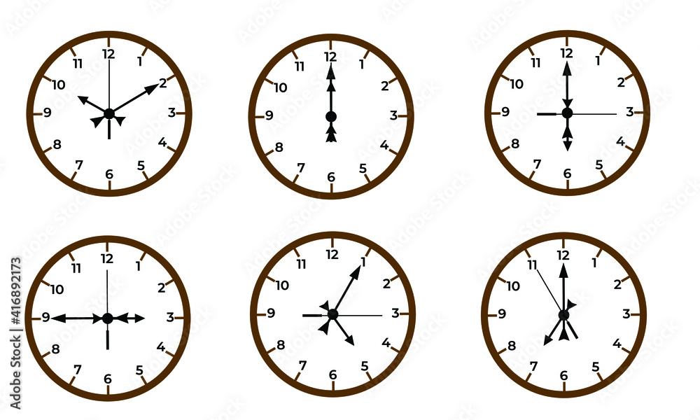 A vector of clock showing variable time on white background A vector of clock showing variable time on white background