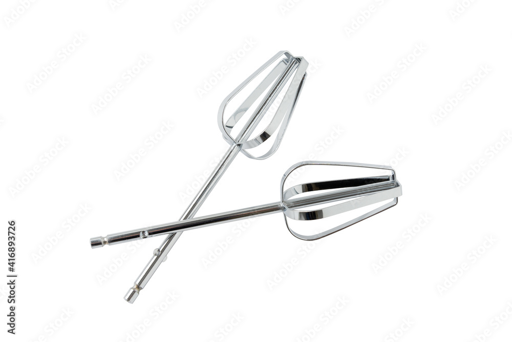 Electric egg beater attachments isolated on white background. Electric egg beater attachments isolated on white background.