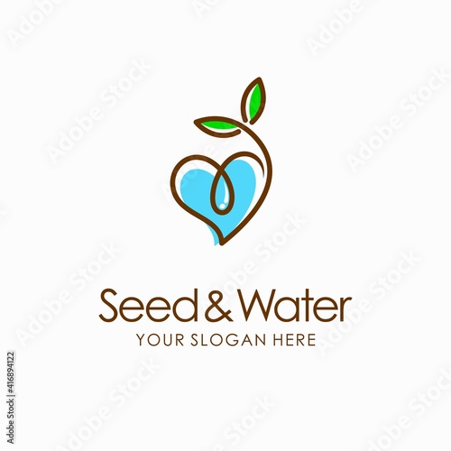 seeds lover logo with lettering concept