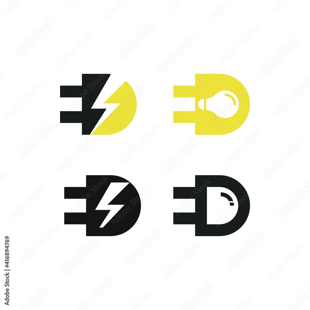 Monogram Initial ED Plug Electrician Logo design Monogram Initial ED Plug Electrician Logo design