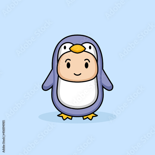 Cute kid with animal costume