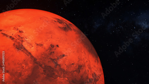 Mars planet 3D render illus...