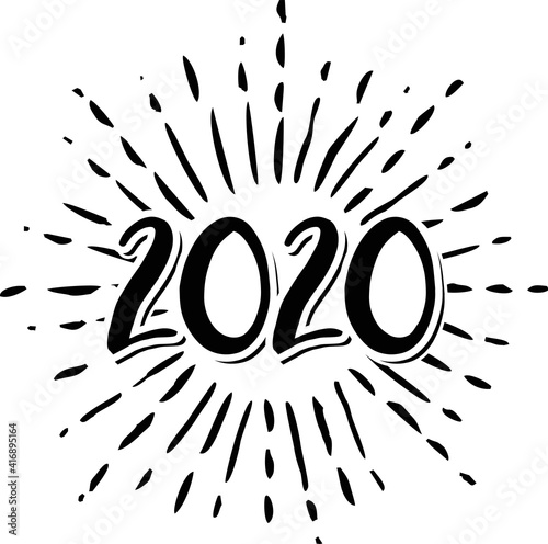 Happy new year 2020 .Vector illustration