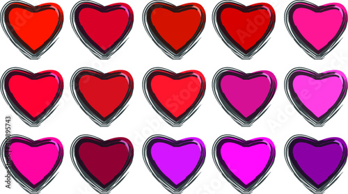 vector heart shape colour set