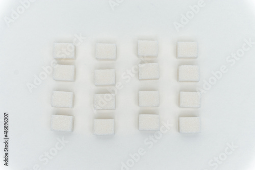 sugar cubes evenly spaced sweets ingredient top view