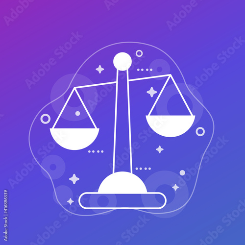 Ethics, balance vector illustration with scales