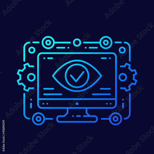 Monitoring, data analysis linear vector art