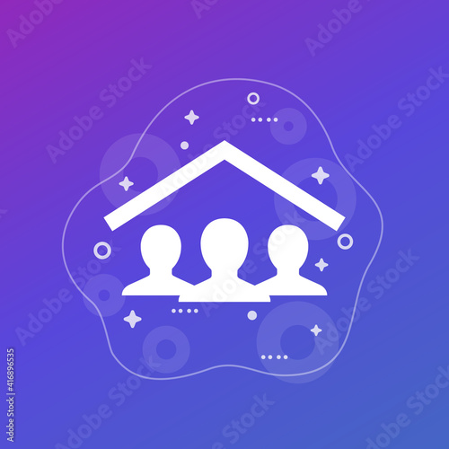 tenants, house residents icon, vector art
