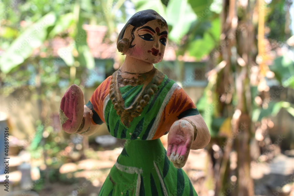 Thanjavur dancing doll in Tamilnadu. Indian toy and traditional dress