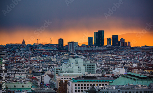 Photography Vienna, sunset over the city