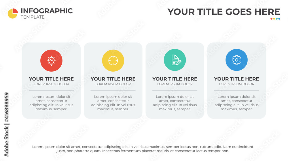 4 list diagram, infographic element template vector, can be used for website, banner, report, presentation, annual