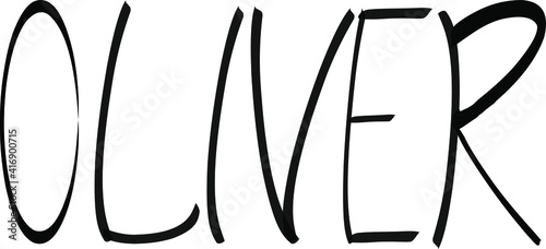 Oliver name - handwritten calligraphy for design