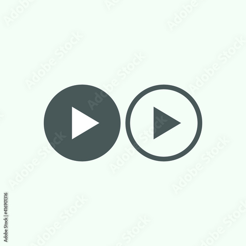 Free Download Play button icon in trendy flat style isolated on grey background. Play symbol for your web site design, logo, app, UI. Vector illustration - GFXLoad