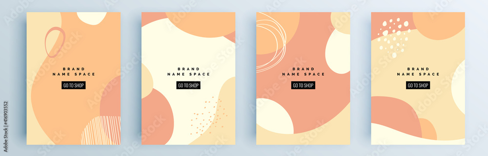 Fototapeta premium Modern abstract covers set, minimal covers design. Colorful geometric background, vector illustration.