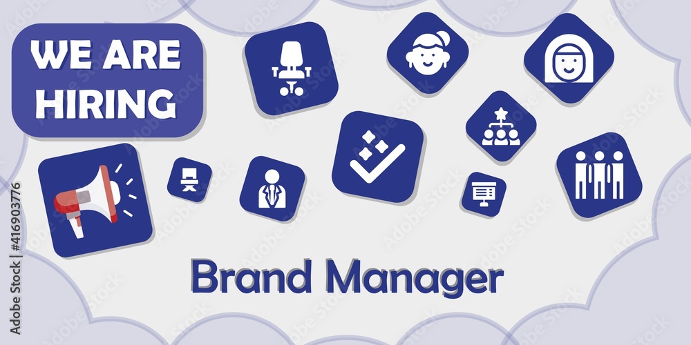 we are hiring brand manager vector illustration