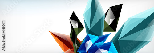 Vector 3d triangles and pyramids abstract background for business or technology presentations, internet posters or web brochure covers