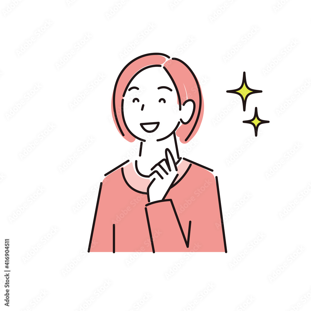 笑顔の女性 程よいシンプルなイラスト ベクター Cute smiling woman simple illustration vector 笑顔の女性 程よいシンプルなイラスト ベクター Cute smiling woman simple illustration vector